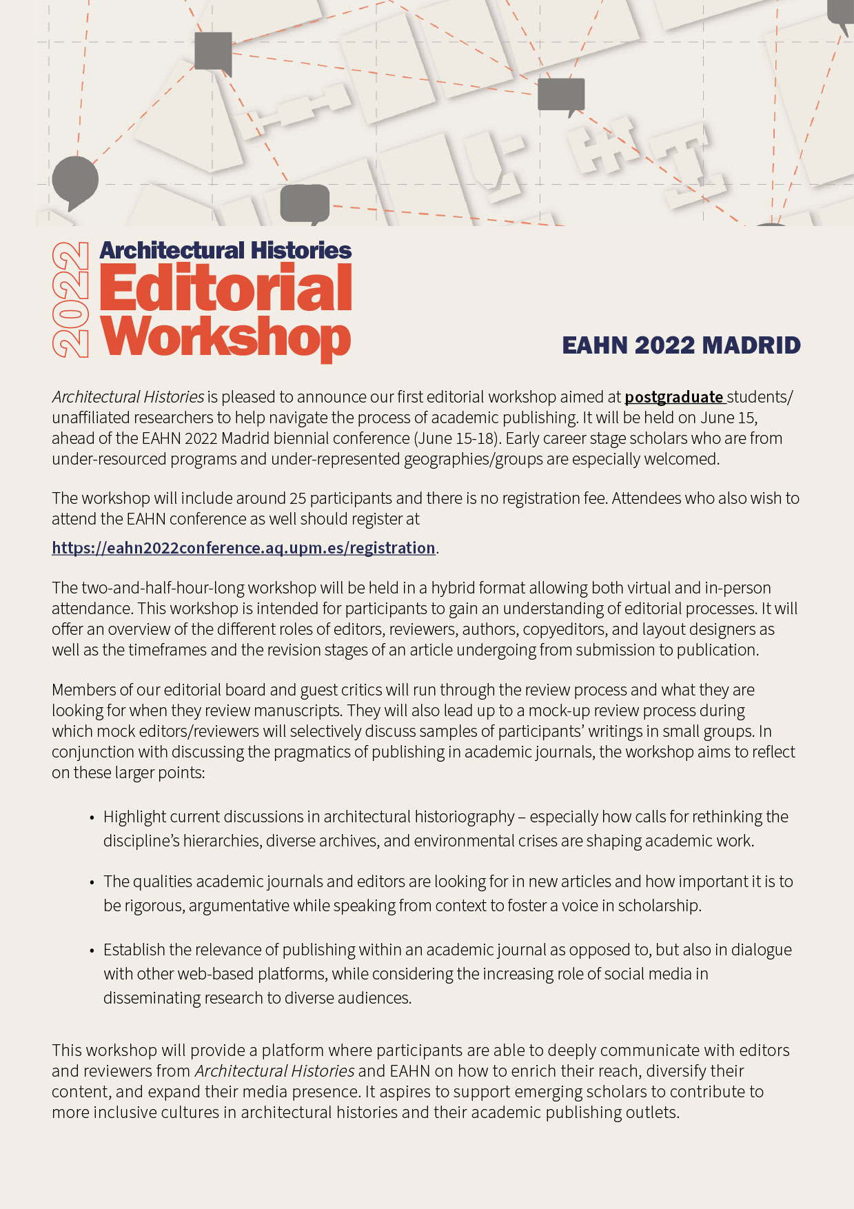 Editorial Workshop, EAHN Madrid, Biennial Conference